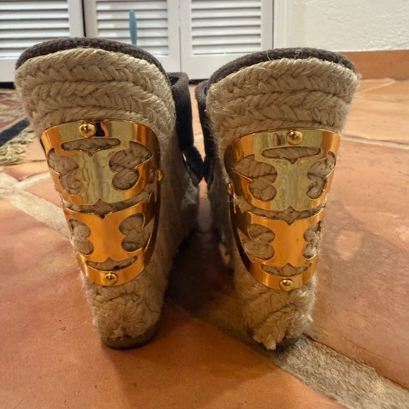 Tory Burch Canvas Espadrille Heels 8M - Picture 2 of 2
